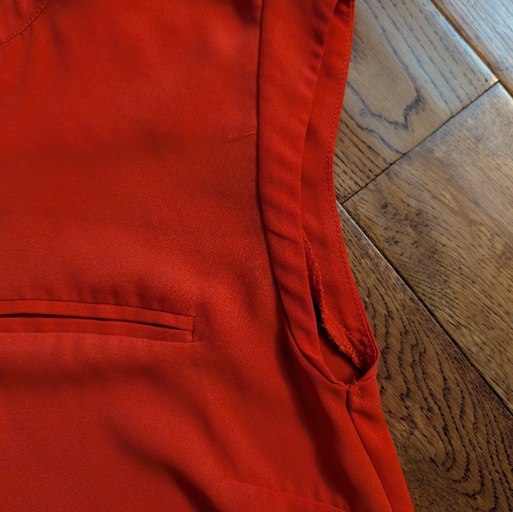 EUC Ladies The Limited Semi-Sheer Sleeveless Tank Blouse Shirt Red/Orange Sz S - Picture 6 of 8